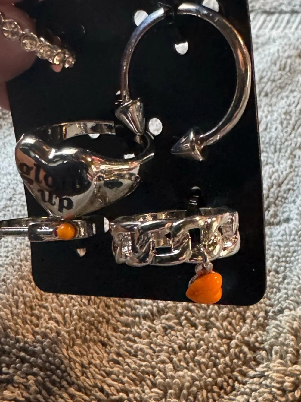 🌟 3/$20 Eligible! NWT Kayla Malecc/Spencer's Silver Tone 5 Ring Set
